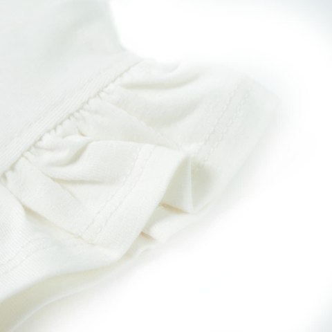 Koszulka dziecięca z falbankowymi rękawkami, biała, 104