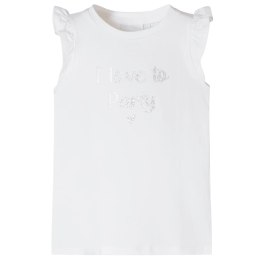 Koszulka dziecięca z falbankowymi rękawkami, biała, 116