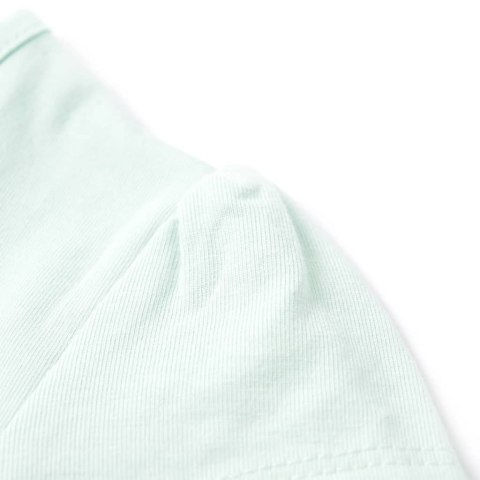 Koszulka dziecięca z krótkimi rękawami, jasnomiętowa, 128