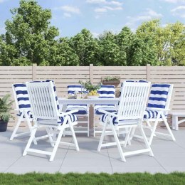 VidaXL Poduszki na krzesła z niskim oparciem, 6 szt., niebiesko-białe