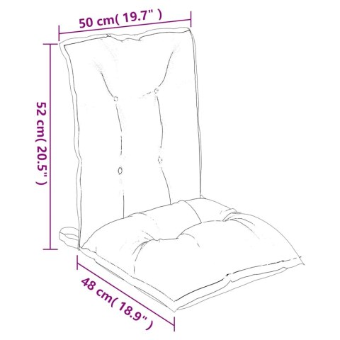 VidaXL Poduszki na krzesła z niskim oparciem, 6 szt., niebiesko-białe