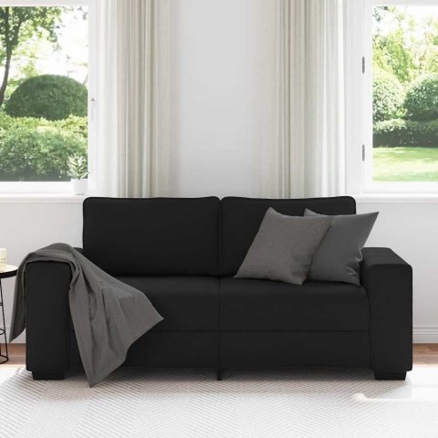 VidaXL Sofa 2-osobowa, czarna, 180x77x82 cm, tapicerowana tkaniną