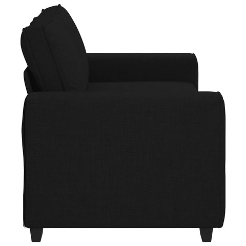 VidaXL Sofa 2-osobowa, czarna, 180x77x82 cm, tapicerowana tkaniną