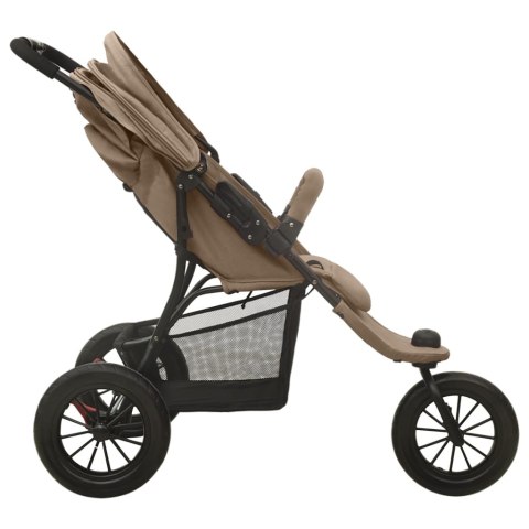 VidaXL Wózek spacerowy, kolor taupe, stalowy