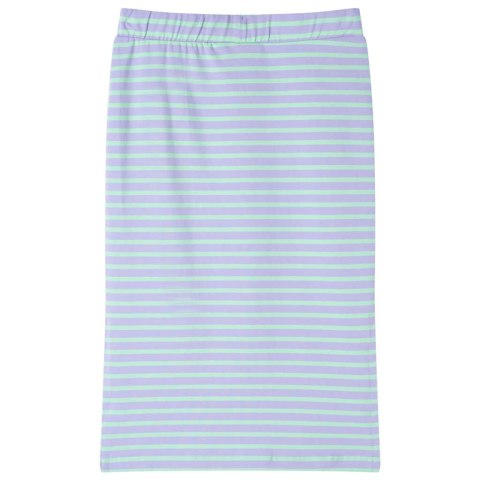 Dziecięca spódniczka w paski, prosty krój, jasna mięta, 140