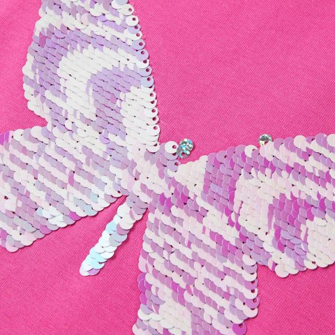 Koszulka dziecięca, półrękawki, ciemny róż, 104