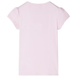 Koszulka dziecięca, półrękawki, delikatny róż, 128