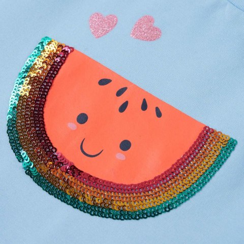 Koszulka dziecięca, z falbankami, jasnoniebieska, 140