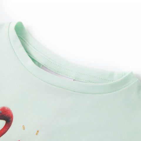 Koszulka dziecięca z krótkimi rękawami, jasnomiętowa, 140