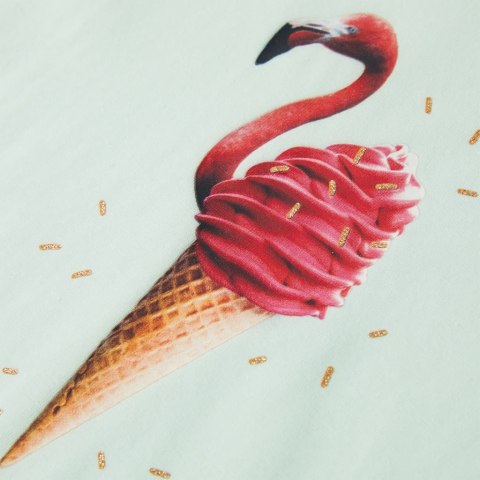 Koszulka dziecięca z krótkimi rękawami, jasnomiętowa, 140