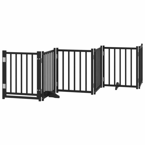 VidaXL Składana bramka dla psa, z drzwiami, 12 paneli, czarna, 600 cm