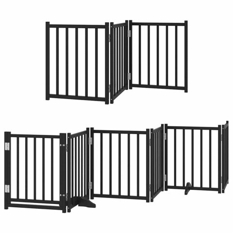 VidaXL Składana bramka dla psa, z drzwiami, 15 paneli, czarna, 750 cm