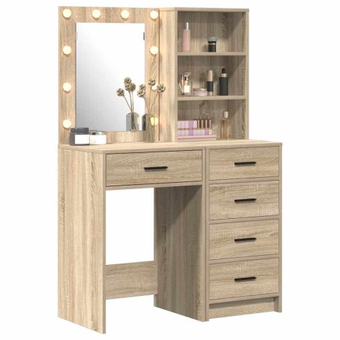 TOALETKA 2 PCS BRĄZOWA 50X41X135CM MATERIAŁ DREWNOPOCHODNY