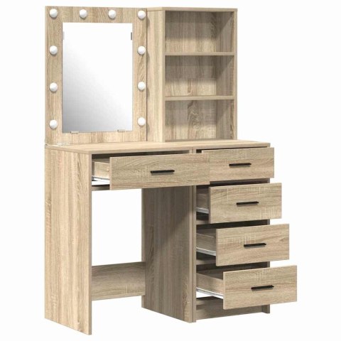 TOALETKA 2 PCS BRĄZOWA 50X41X135CM MATERIAŁ DREWNOPOCHODNY