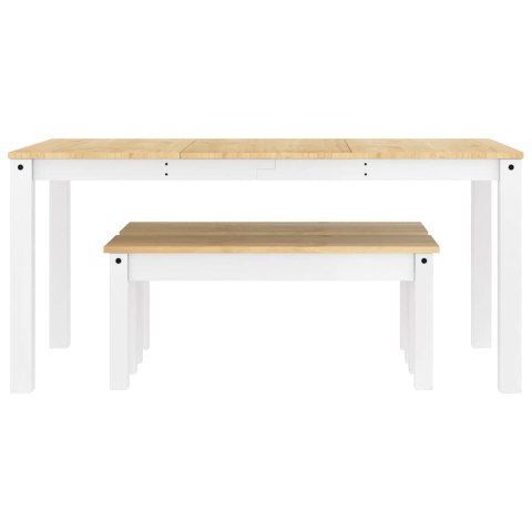 VidaXL 3-częściowy zestaw jadalny PANAMA białe lite drewno sosnowe