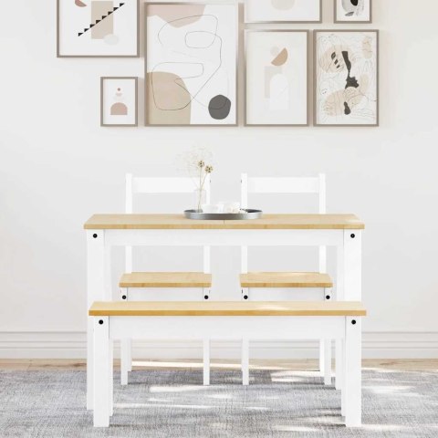 VidaXL 4-częściowy zestaw jadalny PANAMA białe lite drewno sosnowe