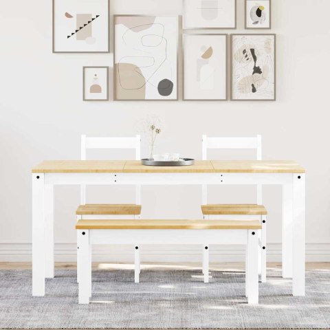 VidaXL 4-częściowy zestaw jadalny PANAMA białe lite drewno sosnowe