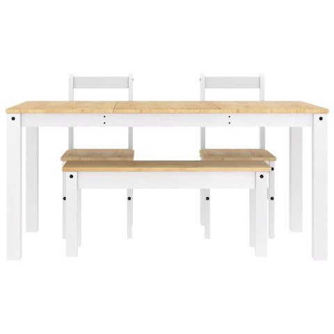 VidaXL 4-częściowy zestaw jadalny PANAMA białe lite drewno sosnowe