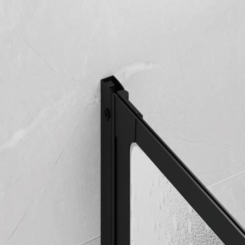 PARAWAN DO WANNY 120X117 CM CZARNY ALUMINIOWY SKŁADANY HARMONIJKOWY USZCZELKA