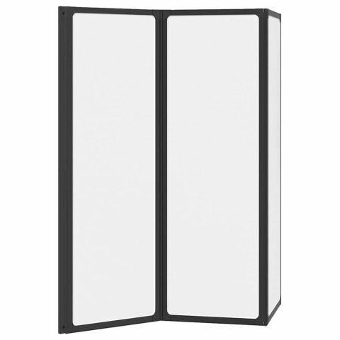 PARAWAN DO WANNY 120X117 CM CZARNY ALUMINIOWY SKŁADANY HARMONIJKOWY USZCZELKA