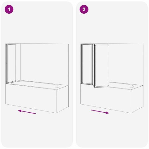 PARAWAN DO WANNY 120X117 CM CZARNY ALUMINIOWY SKŁADANY HARMONIJKOWY USZCZELKA