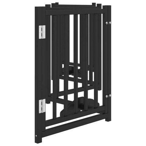 VidaXL Składana bramka dla psa, z drzwiami, 6 paneli, czarna, 300 cm