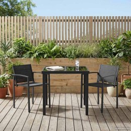 VidaXL Zestaw Mebli Ogrodowych 3 pcs Czarny i antracyt 80 x 80 x 73 cm