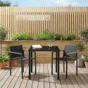 VidaXL Zestaw Mebli Ogrodowych 3 pcs Czarny i antracyt 80 x 80 x 73 cm