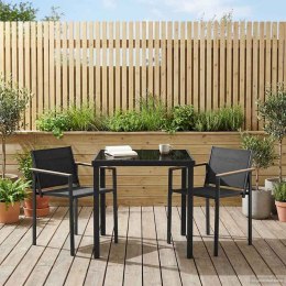 VidaXL Zestaw Mebli Ogrodowych 3 pcs Czarny i antracyt 80 x 80 x 73 cm