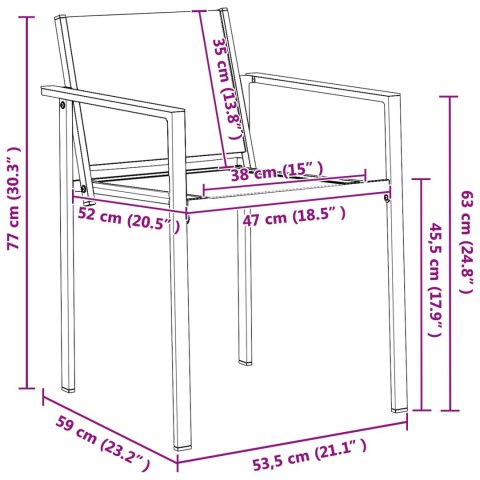 VidaXL Zestaw Mebli Ogrodowych 3 pcs Czarny i antracyt 80 x 80 x 73 cm