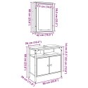 VidaXL Zestaw mebli łazienkowych 2 pcs Brązowy Materiał drewnopochodny