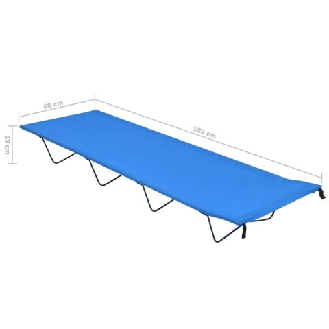 ŁÓŻKO POLOWE TURYSTYCZNE 2 SZT. 180X60X19CM STALOWY STELAŻ NIEBIESKIE
