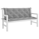 VidaXL Poduszka na ławkę ogrodową, szara, 150x(50+50)x7 cm