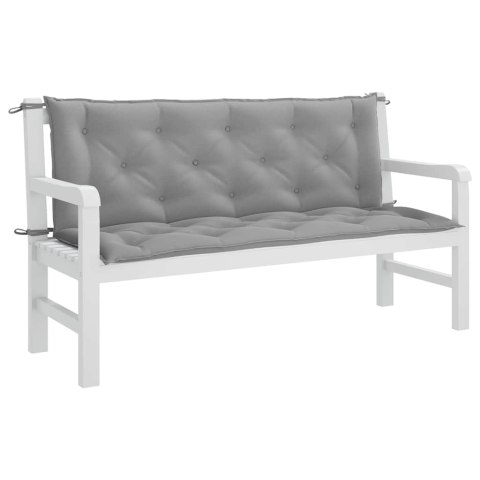 VidaXL Poduszka na ławkę ogrodową, szara, 150x(50+50)x7 cm