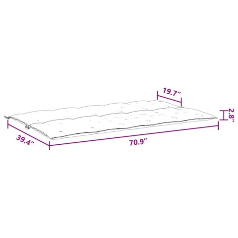 VidaXL Poduszka na ławkę ogrodową, winna czerwień, 180x(50+50)x7 cm