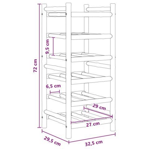VidaXL Regał na wino Naturalny 32,5 x 29,5 x 72 cm Bambus