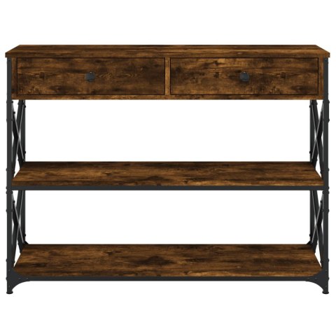 VidaXL Stolik konsolowy, przydymiony dąb, 100x28x75 cm