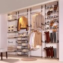 SYSTEM TELESKOPOWYCH DRĄŻKÓW Z PÓŁKAMI DO GARDEROBY ALUMINIOWY