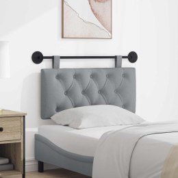 ZAGŁÓWEK ŁÓŻKA WEZGŁOWIE ŚCIENNE JASNOSZARE 100X55 CM TKANINA