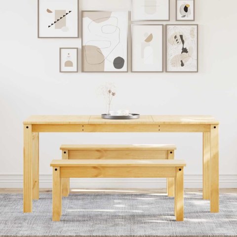 VidaXL 3-częściowy zestaw jadalny PANAMA z litego drewna sosnowego