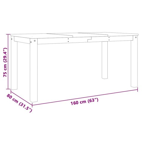 VidaXL 3-częściowy zestaw jadalny PANAMA z litego drewna sosnowego