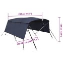 VidaXL Bimini ze ściankami z siatki, 4 pałąki, 243x(170-182)x137 cm