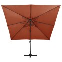 PARASOL WISZĄCY Z PODWÓJNĄ CZASZĄ 300X300CM TERAKOTA