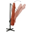 PARASOL WISZĄCY Z PODWÓJNĄ CZASZĄ 300X300CM TERAKOTA