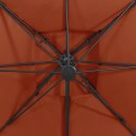 PARASOL WISZĄCY Z PODWÓJNĄ CZASZĄ 300X300CM TERAKOTA