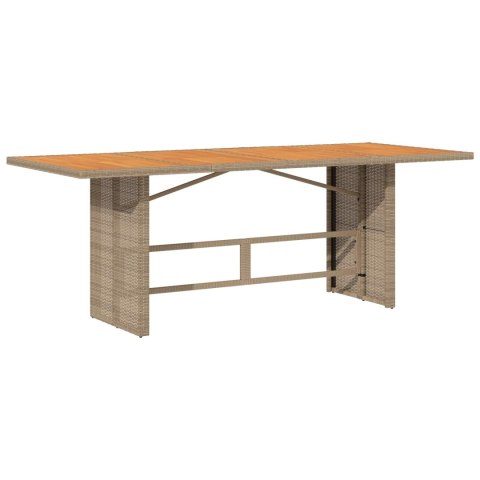 ZESTAW DO JADALNI W OGRODZIE Z PODUSZKĄ 9 EL. BEŻOWY POLIRATTAN 190X80X74CM