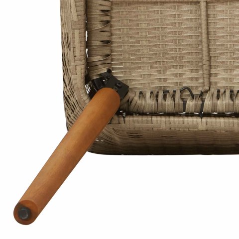 ZESTAW DO JADALNI W OGRODZIE Z PODUSZKĄ 9 EL. BEŻOWY POLIRATTAN 190X80X74CM