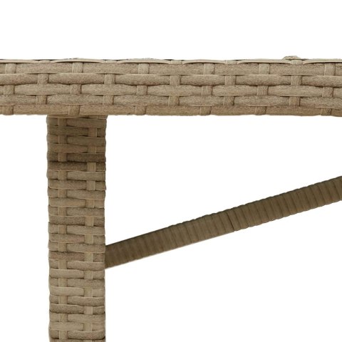 ZESTAW DO JADALNI W OGRODZIE Z PODUSZKĄ 9 EL. BEŻOWY POLIRATTAN 190X80X74CM
