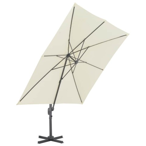 PARASOL OGRODOWY CANTILEVER Z ALUMINIOWYM SŁUPKIEM 300X300CM PIASKOWY