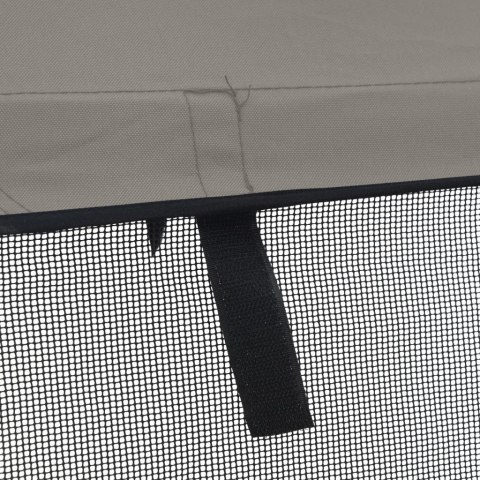 VidaXL Bimini z siatkowymi ściankami, 3 pałąki, 183x(170-182)x137 cm